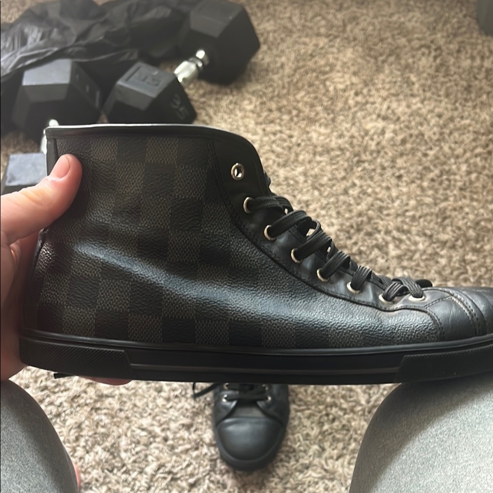 Louis Vuitton Black Minimalist High-Top Sneakers